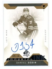 2018-19 SP AUTHENTIC IMMORTAL INK AUTO /10 DANIEL SEDIN - CANUCKS HOF