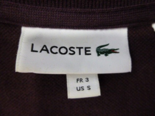 Lacoste Full Zip Sweater Mens Small Maroon Long Sleeve Fleece Stand Up Collar - Picture 6 of 16