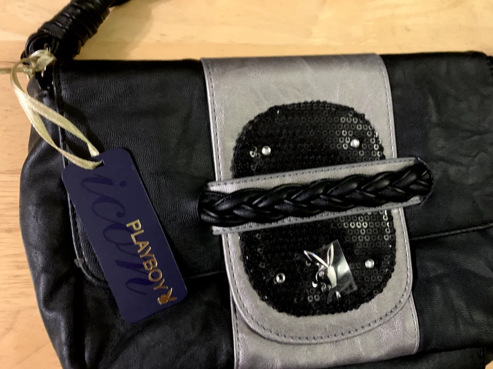 PLAYBOY  SMALL BLACK HAND BAG /SHOULDER GENUINE (WITH TAG) - Image 3 of 4