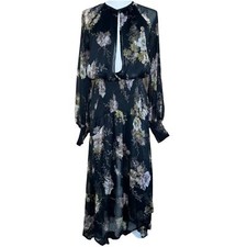 ASOS Drop Waist Floral Midi Fairy Goth Dress Size 6