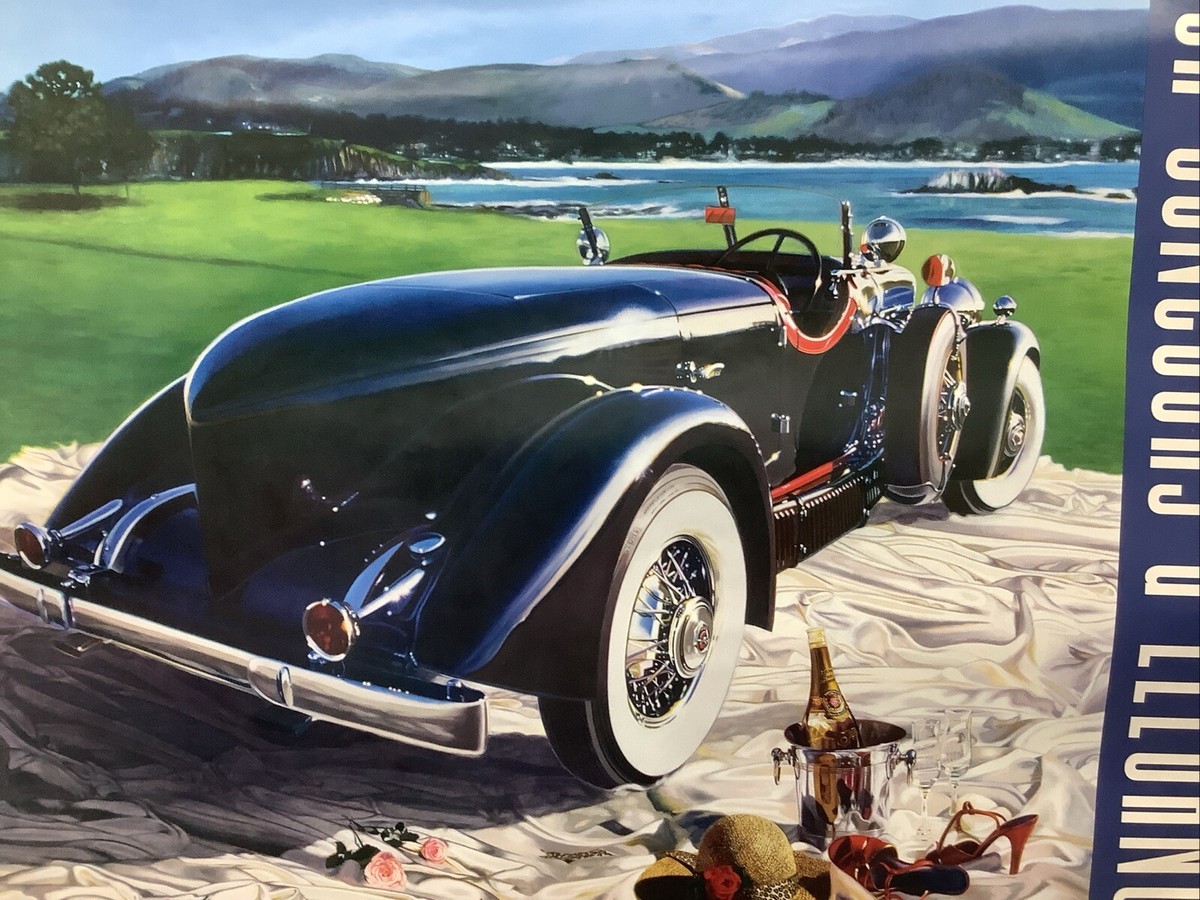 Affiche Originale Du Concours D'élégance Pebble Beach 1994 - Ferrari 375 MM Pininfarina - Eberts
