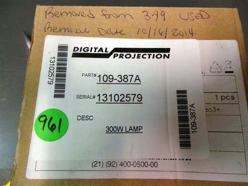 Digital Projection Lamp Housing Bulb 300W 109-387A - Picture 6 of 6