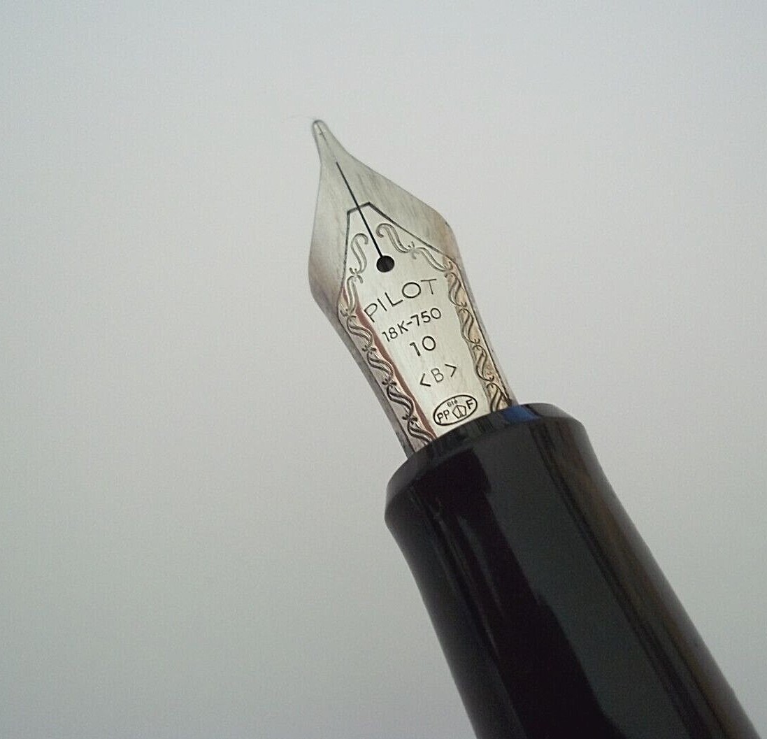 Stylo Plume Pilot Bambou Rare - Plaque Or Rose, Plume En Or Taille B, Occasion Bon état