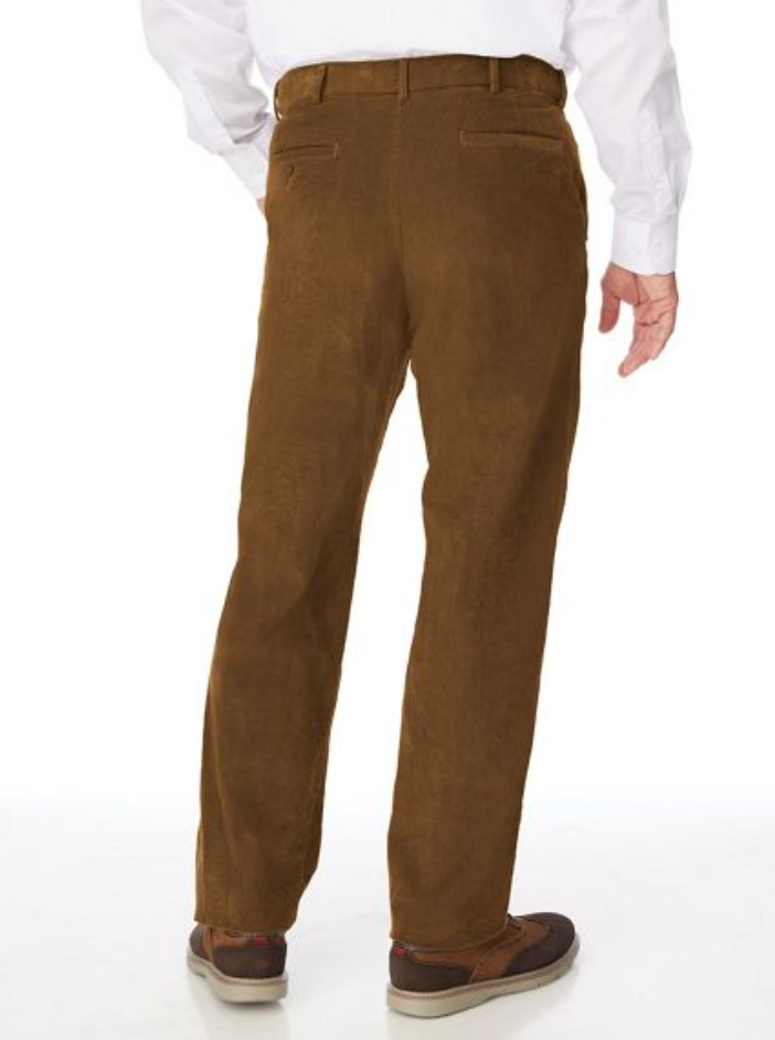 John Blair Adjust-A-Band Relaxed-Fit Corduroy Pants Nutmeg 38 L