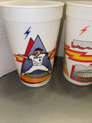 Rare Vintage HOUSTON ASTROS Plastic Icee Cup 1987 Morillo Lot Of 6 - Picture 2 of 14