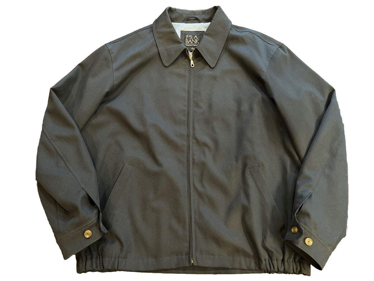 Jos. A. Bank Travelers Collection Black Full Zip Collared Jos. A. Bank Travelers Collection Black Full Zip Collared