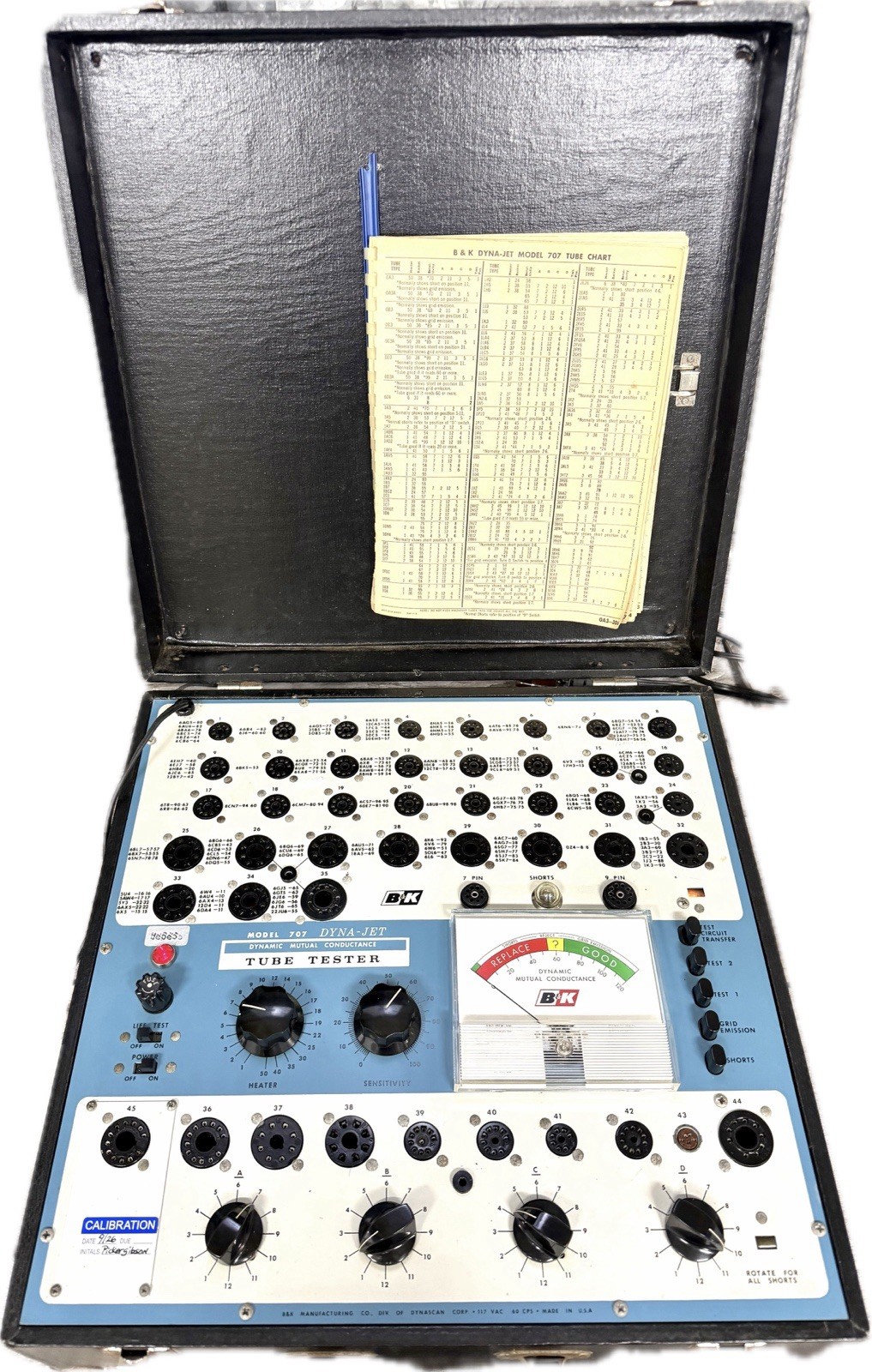 ANOTHER B&K Dyna Jet 707 Mutual Conductance Tube Tester Refurbished & Calibrated