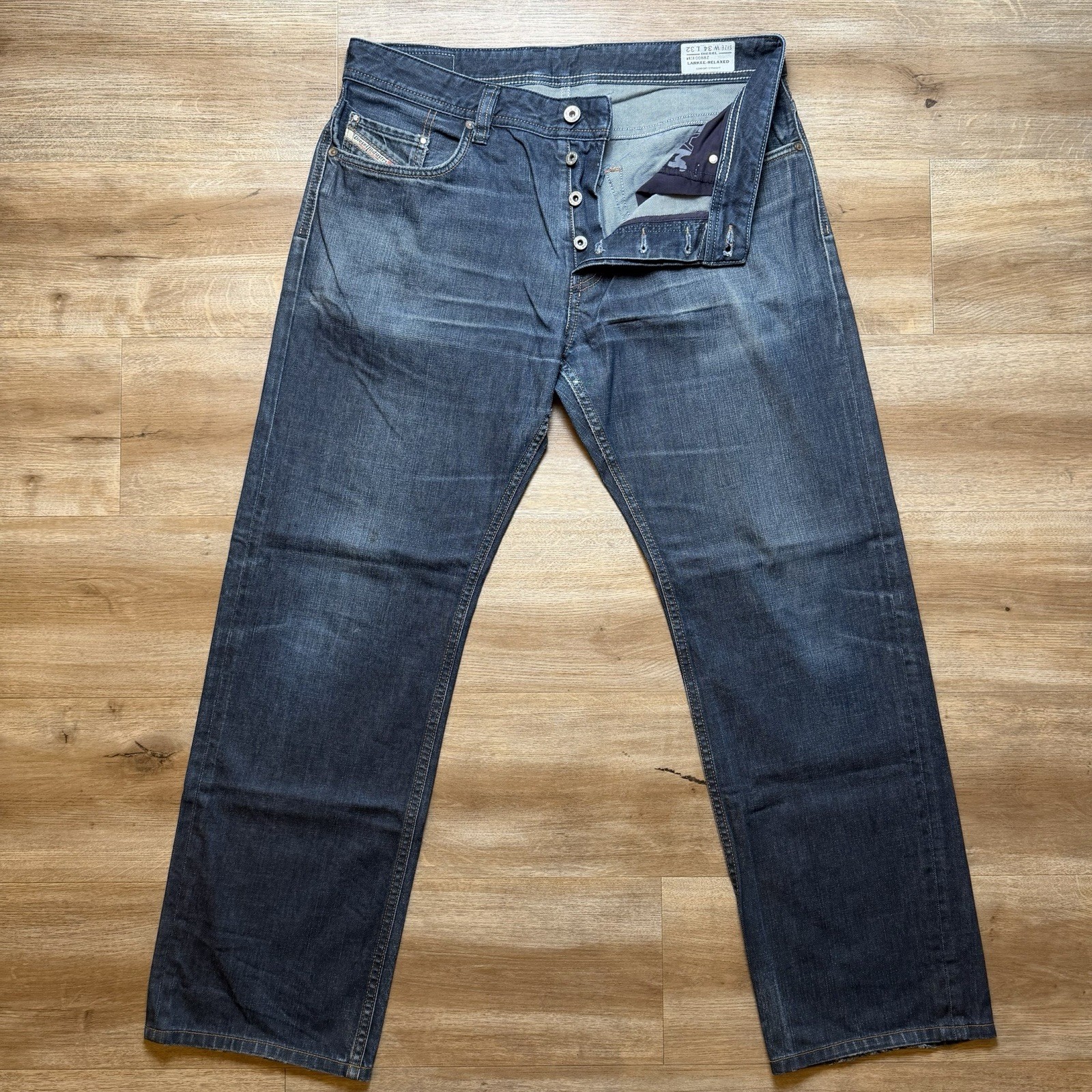 34x32 Blue Larkee-relaxed Comfort Straight Dark Wash Fade 00