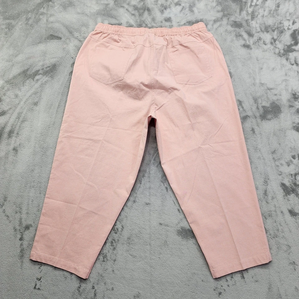 Pantalones Denim & Co Para Mujer 1X Rosa Pull On Informal EasyWear Sarga Capri Cónico Foto 2 de 4