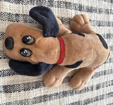 Vintage Tonka Pound Puppies 1984 Small Brown Dog Plush Stuffed Animal Red Collar