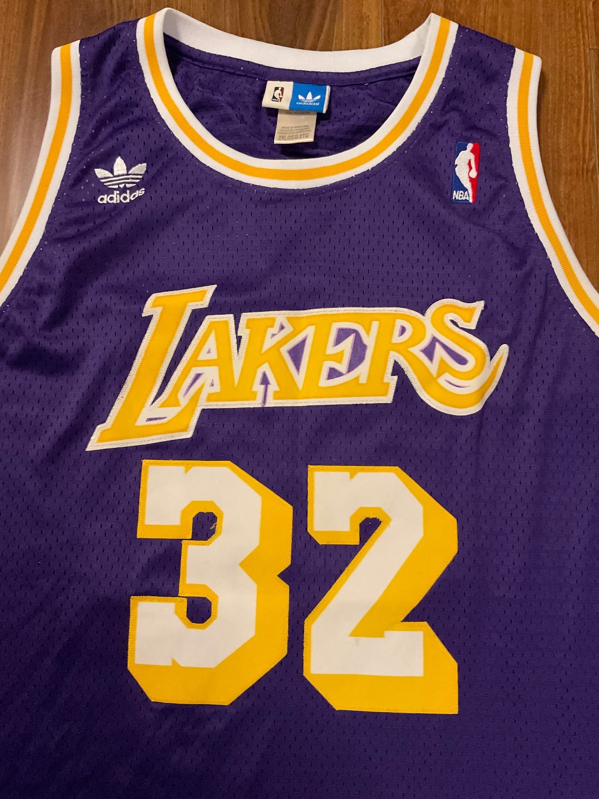 Magic Johnson Los Angeles Lakers Adidas Jersey Purple NBA Hardwood 1979-80 XXL thumbnail 3
