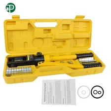 16T Hydraulic Wire Crimper Crimping Tool W/11 Dies Battery Cable Lug Terminal US