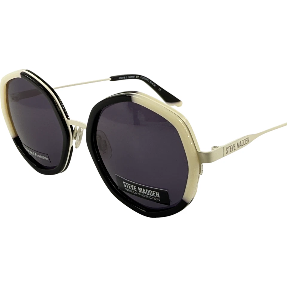 Óculos de sol Steve Madden Cossmic feminino metal preto 50-18 com lentes cinza - Imagem 2 de 4