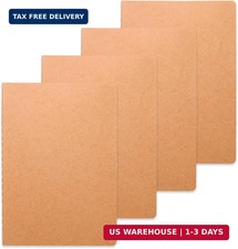 4 Pack A5 Kraft Paper Notebook Lined Journal Bulk, 8.3 X 5.5 Inch, 60 Pages/30 S