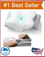 Ergo Pillow for Sleep Apnea, Neck Pain, and Snoring Relief, Standard, Gray