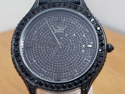 Herren Damen exklusive LTD XL Keramik schwarz Stealth Iced Out Hip Hop Bling Uhr