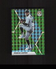 2021 Panini Mosaic #199 Pablo Lopez GREEN PRIZM Baseball Card Miami Marlins