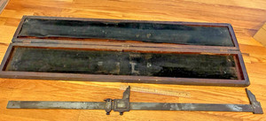 Vintage Starrett Caliper HUGE! Measures 41.5 Inches Long w Original Wood Case