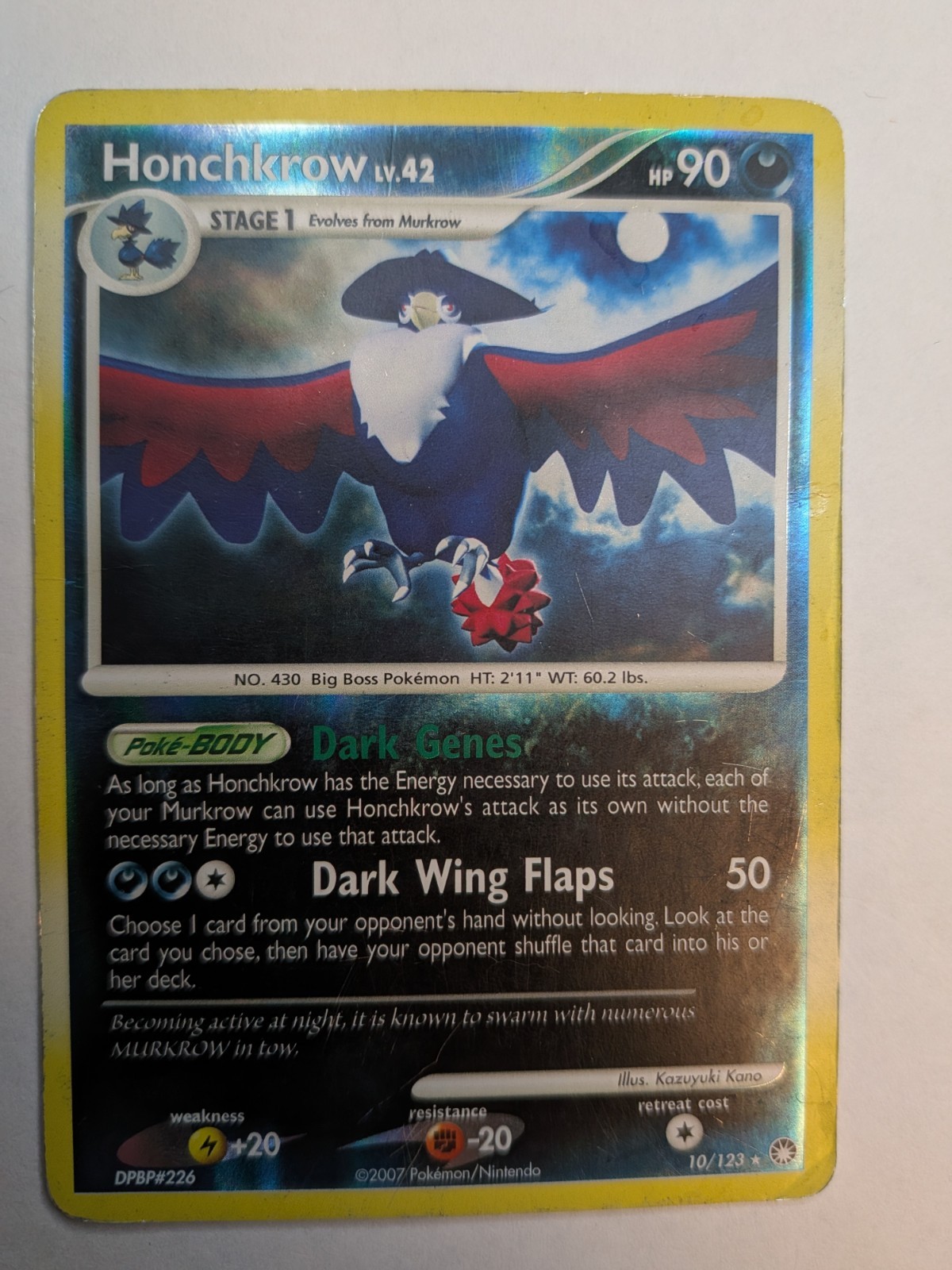 Honchkrow 10/123 Holo Rare Mysterious Treasures Pokemon Holo