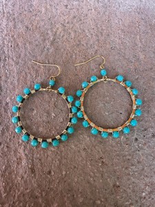Authentic “The Golden Collection” Cool Summer Handmade Turquoise Beaded & 14k Gold Plated