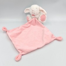Doudou lapin blanc rose pois mouchoir TEX BABY - 35426