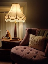 Very Large Downtown Abbey Style Shade With Barker & Stonehouse Table Lamp stand