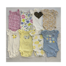 Newborn Baby Girl Summer Spring Onesie Lot 8pc Carter s Gerber EUC