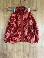 NWT Disney Store Minnie Mouse Fleece Jacket Girl Size 2 Red Burgundy