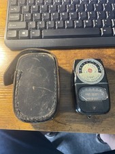 VTG GE Light Exposure Meter Model 8DW58Y1 For Film W/ Leather Case 50-60  s WORKS