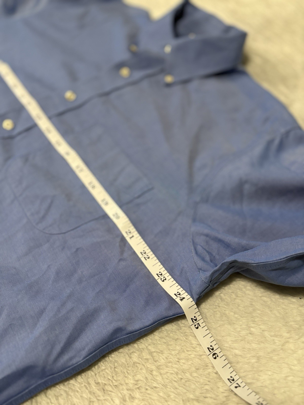 Brooks Brothers Original Polo Shirt Button Down Blue Dress Shirt Size 15.5 33  thumbnail 3