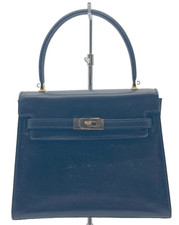 Bally Hand Top handle Bag Classic Black Leather 22cm Authentic No Padlock