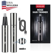 Ear and Nose Hair Trimmer with LED Display USB Rechargeable Water Resistant