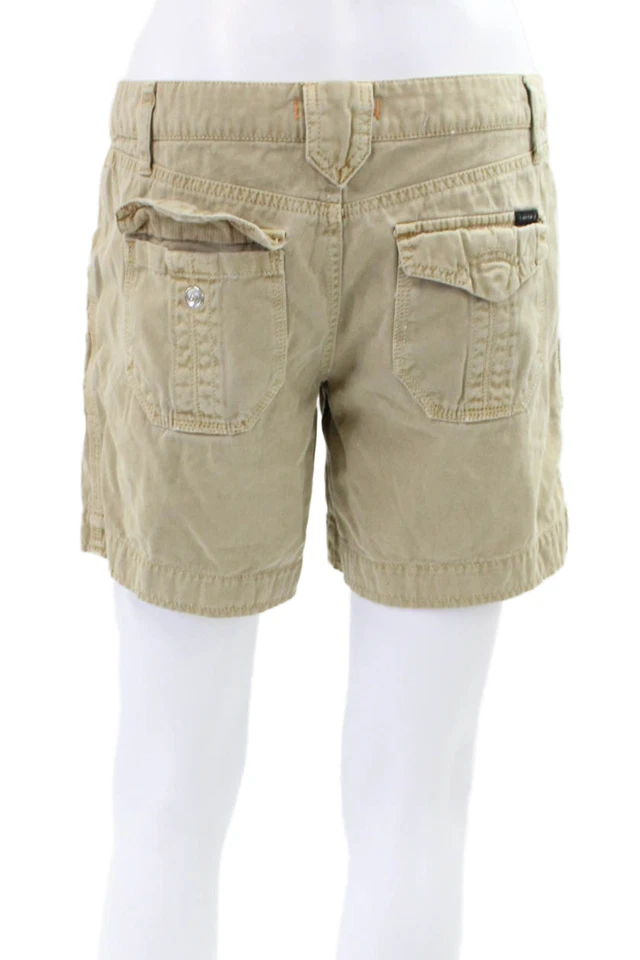 Sanctuary Womens Cotton Zip Button Lined Shorts Tan Size EUR 27 - Image 3 of 4