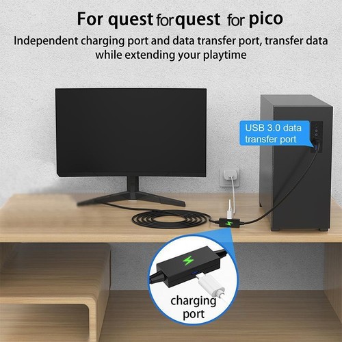 Wysokiej jakości konstrukcja USB3 2 na typ C kabel ładujący do użytku urządzeń Quest - Zdjęcie 4 z 11