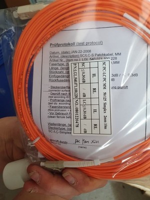 LWL Patchkabel MM 50/125 Simplex 2mm 10 m SC/PC auf LC/PC FC Orange