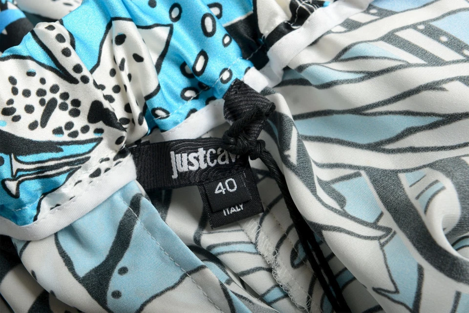 Calça Just Cavalli Feminina Multicolorida 100% Seda Estampa Floral EUA S IT 40 - Imagem 4 de 4