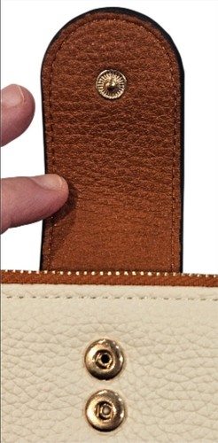 ¡NUEVO! Cartera para mujer BOSTANTEN de cuero crema con bloqueo RFID 16 tarjetero  - Imagen 4 de 12