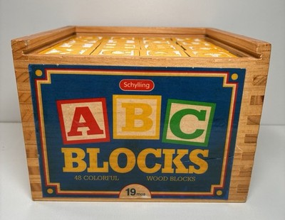 Schyling Wooden Alapabet ABC Blocks 48 Colorful Pieces | eBay