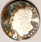 1881-S Superb Gem BU PL Proof-like Rainbow Toned Morgan Dollar No Reserve