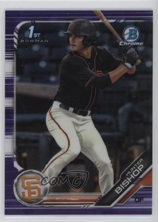 2019 Bowman Draft Chrome Purple Refractor /250 Hunter Bishop #BDC-31 v9t