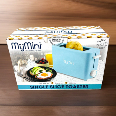 MyMini Single Slice Toaster Aqua Brand New