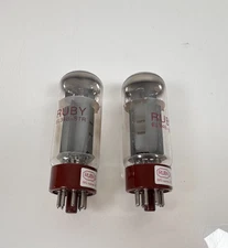 Ruby EL34B STR Vacuum Power Tubes for Guitar/Audio Amplifiers (PAIR)