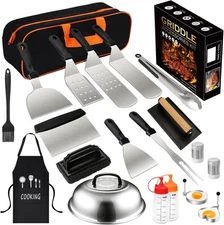 Blackstone Grill Accessories Kit, 20PC BBQ Griddle Tools Set For Outdoor Camping