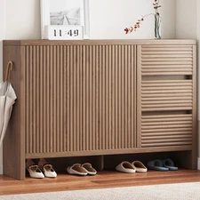 45.7" Wide Shoe Cabinet, Large Shoe Storage Cabinet with 3 Drawers