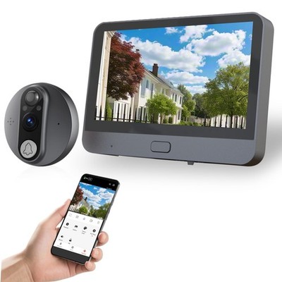 Cawhun   Peephole Camera   WiFi Doorbell with 4.3'' LCD   Smart Door Viewer   ...