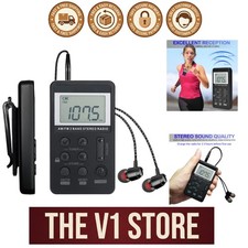 Ultra-Compact Rechargeable AM/FM Radio with LCD and Earphones for Easy Listening