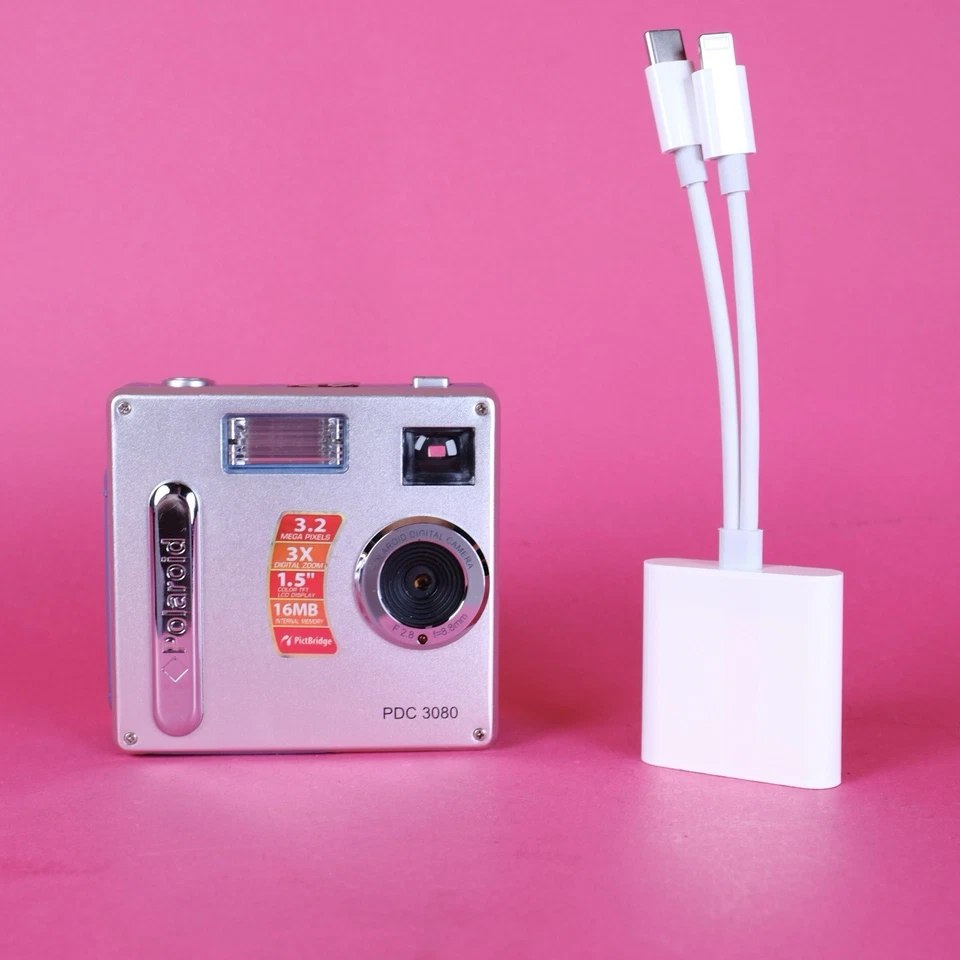 Polaroid PDC 3080 3.2MP Digital Camera Silver Tested Good Condition & Extras - Image 2 of 4