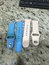 Lot 2 OEM Genuine Apple Watch Sport Bands 38mm-40mm Small To medium Blue / pink