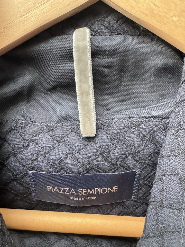 Blazer Piazza Sempione Negro Espiga Texturizado Botón Chaqueta Talla 46 / EE. UU. L Foto 4 de 4