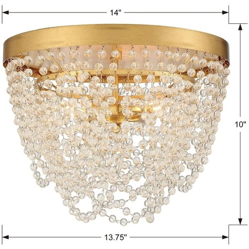 Crystorama FIO-A9103-GA-CL Fiona Flush Mount Antique Gold - Picture 5 of 6